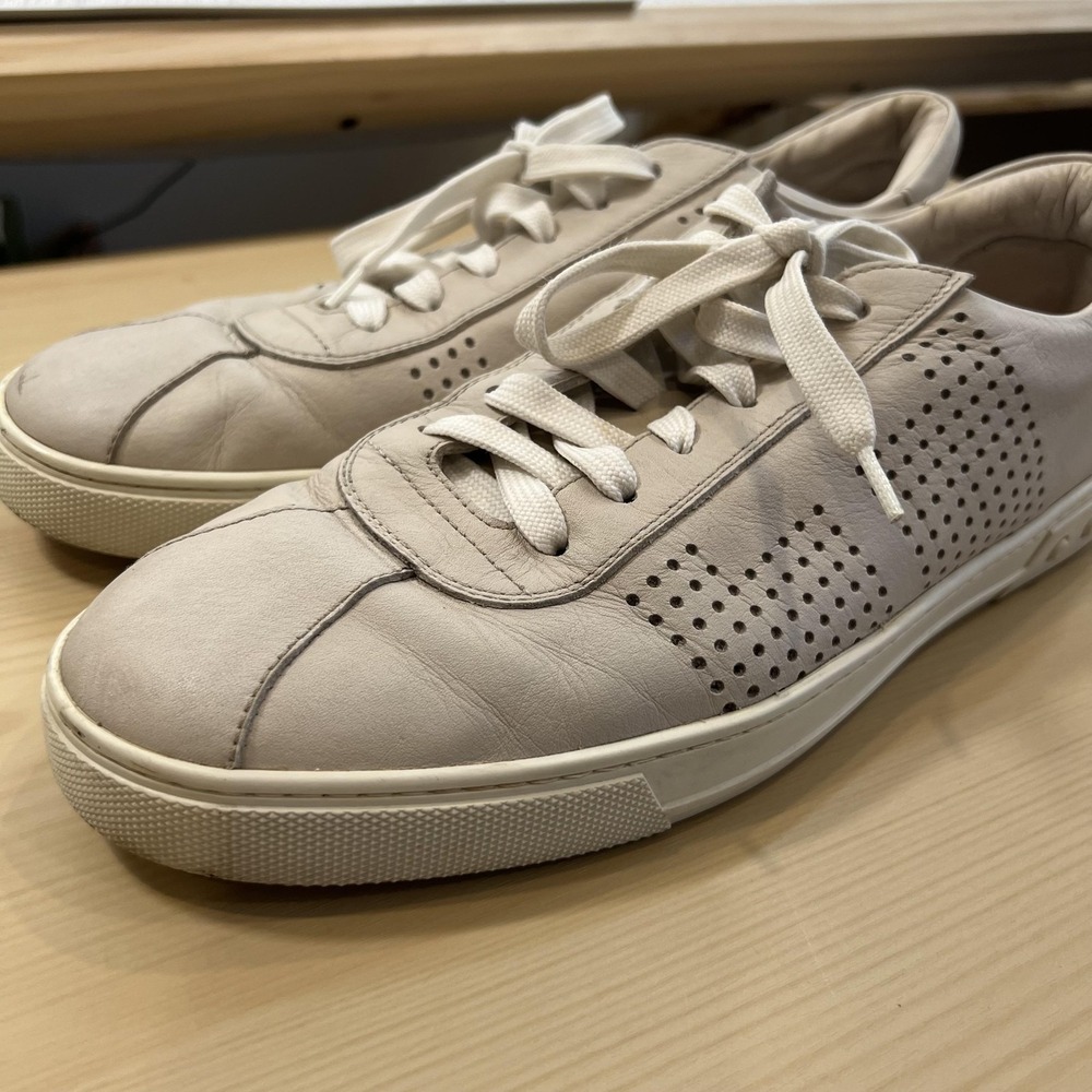 Tod's Leather Shoes Mens Size‎ 8.5 Gray Low Top Casual Sneakers Made In Italy